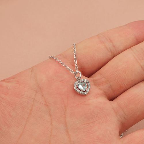 Stainless Steel Heart Pendants 304 Stainless Steel with Cubic Zirconia silver color plated DIY & for woman Sold By PC