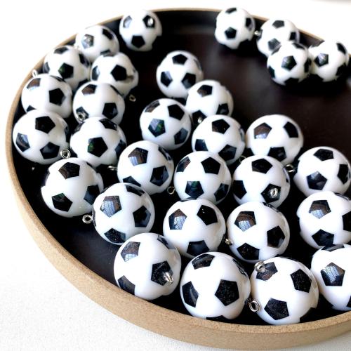 Pingente de resina, futebol, DIY, 20mm, 100PCs/Bag, vendido por Bag