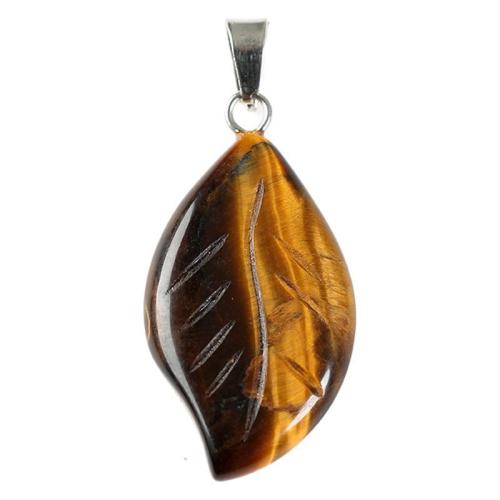 Gemstone Pendants Jewelry Natural Stone Leaf DIY Sold By PC