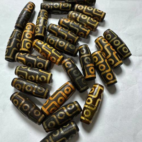 Ágata natural tibetano Dzi Beads, Ágata tibetana, DIY, 14x40mm, vendido por PC