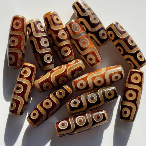 Naturlige tibetanske Agate Dzi Beads, Tibetansk agat, du kan DIY, 40x14mm, Solgt af PC