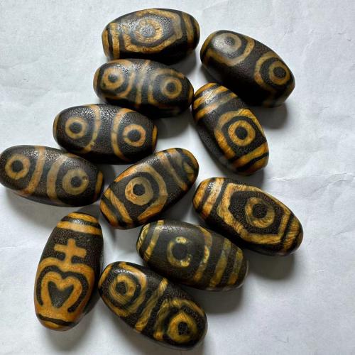 Naturlige tibetanske Agate Dzi Beads, Tibetansk agat, du kan DIY, appelsin, 40x20x14mm, Solgt af PC