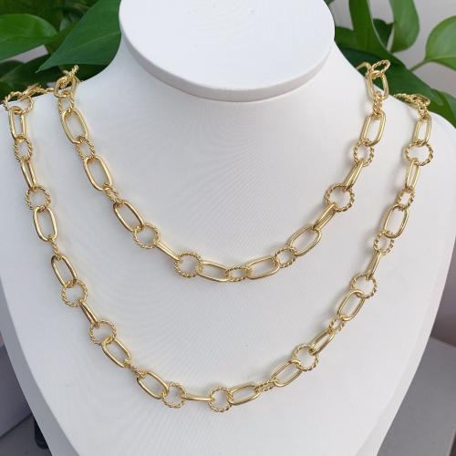 Brass Necklace Chain gold color plated DIY mixed colors nickel lead & cadmium free Sold By Bag