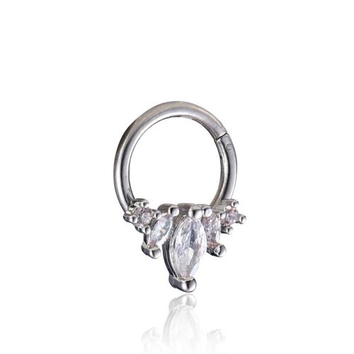 316 acciaio inox Gioielleria da Piercing del naso, with ottone, unisex & Micro spianare cubic zirconia, nose piercing jewelry length 8-10mm, Venduto da PC