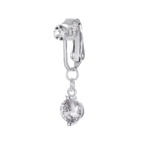 Sárgaréz belly ring, egynemű & mikro egyengetni cirkónia, 30mm, Által értékesített PC