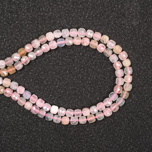 Edelsteen Sieraden Kralen, Morganite, Maple Leaf, DIY, roze, 4x4mm, Per verkocht Ca 38 cm Strand