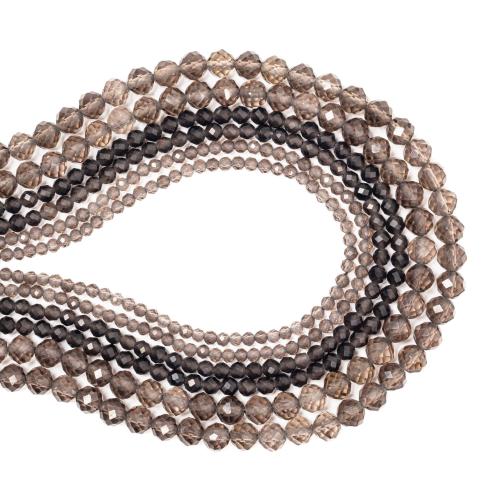 Natural Smoky Quartz Beads Square DIY & faceted tan Sold Per Approx 38 cm Strand