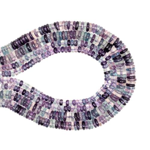 Gemstone Jewelry Beads Natural Fluorite Flat Round DIY mixed colors Sold Per Approx 38 cm Strand