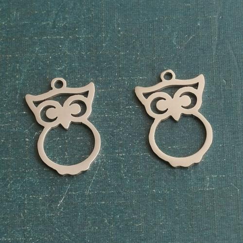 Titanium Steel Pendants Owl plated DIY Sold By PC