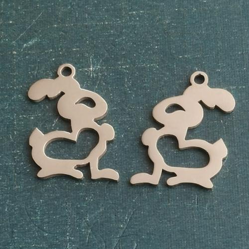 Titanium Steel Pendants Rabbit plated DIY Sold By PC