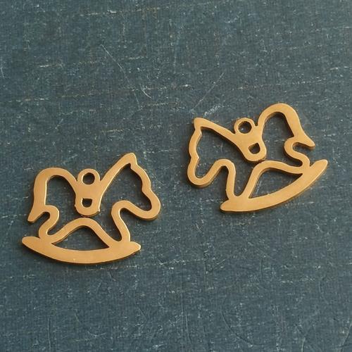 titanium Hangers, Titanium Staal, Paard, plated, DIY, meer kleuren voor de keuze, 17x15mm, Verkocht door PC