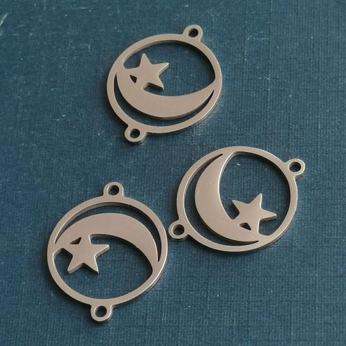 Titanium Steel Connector Moon and Star polished DIY & 1/1 loop Sold By PC