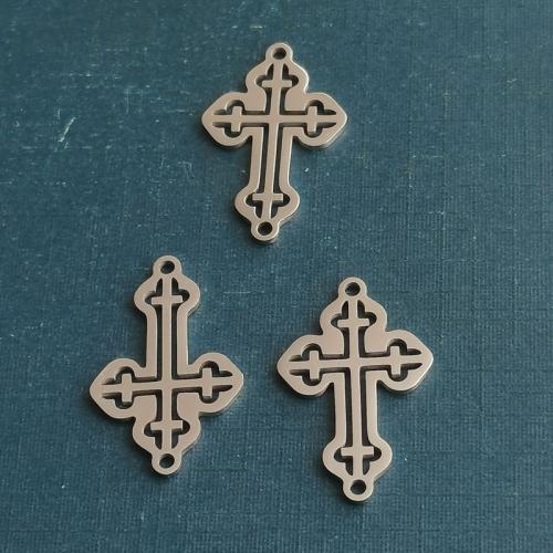 Cruach Tíotáiniam Nascóirí, Cross, snasta, DIY & 1/1 lúb, dathanna níos mó le haghaidh rogha, 14x22mm, Díolta De réir PC