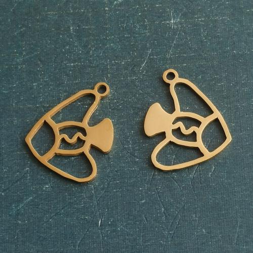 titanium Hangers, Titanium Staal, Vis, plated, DIY, meer kleuren voor de keuze, nikkel, lood en cadmium vrij, 15x18mm, Verkocht door PC