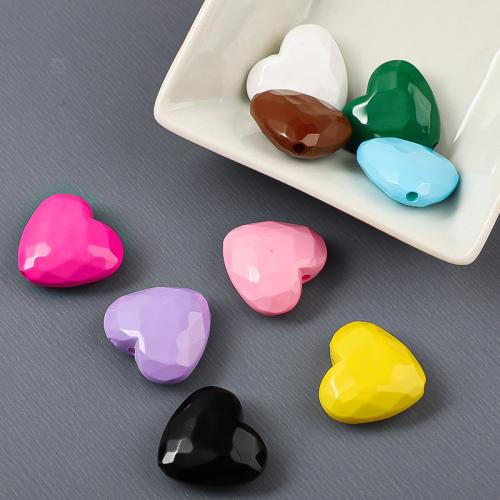 Opaque Acrylic Beads Heart DIY Sold By Bag