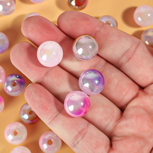 Plated Acrylic Beads Round DIY Approx 4mm Sold By Bag