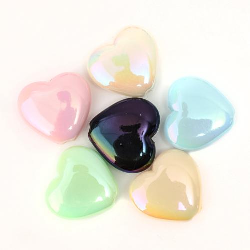 Plated Acrylic Beads Heart DIY Approx 2mm Sold By Bag