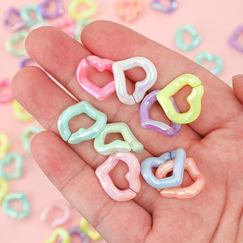 Acrylic Linking Ring Heart DIY mixed colors Sold By Bag