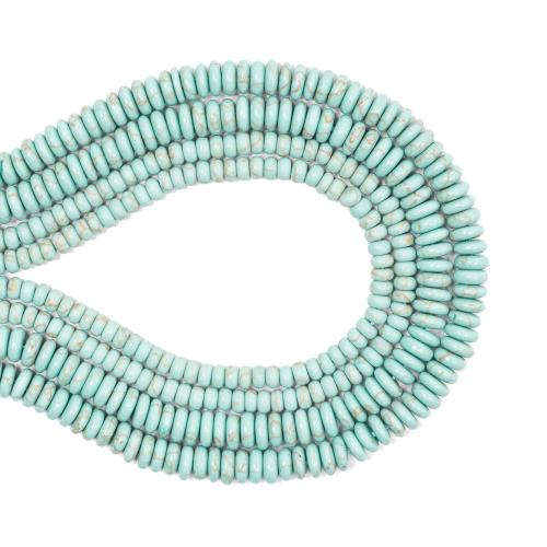 Χάντρες Turquoise, Φυσικό Τυρκουάζ, Flat Γύρος, DIY & διαφορετικό μέγεθος για την επιλογή, skyblue, Sold Per Περίπου 38 cm Strand