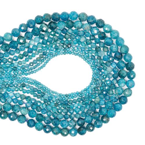 Gemstone Jewelry Beads Apatites DIY & faceted blue Sold By Strand