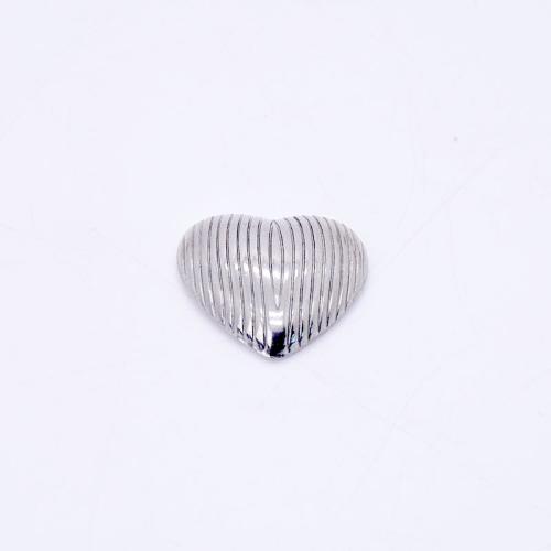 Stainless Steel Earring Stud Component 304 Stainless Steel Heart silver color plated DIY silver color Sold By Bag