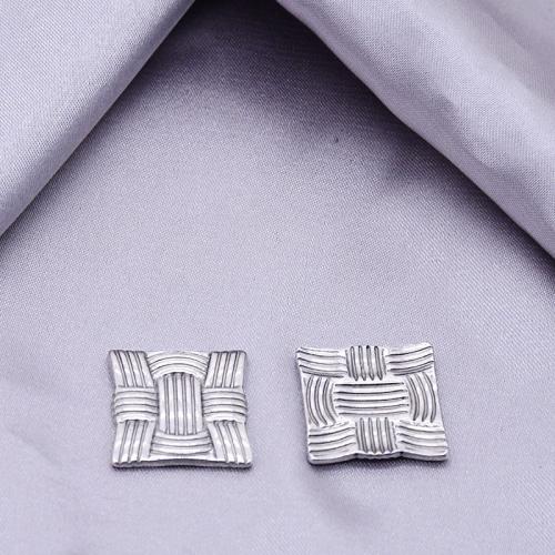 Stainless Steel Earring Stud Component 304 Stainless Steel silver color plated DIY silver color Sold By Bag