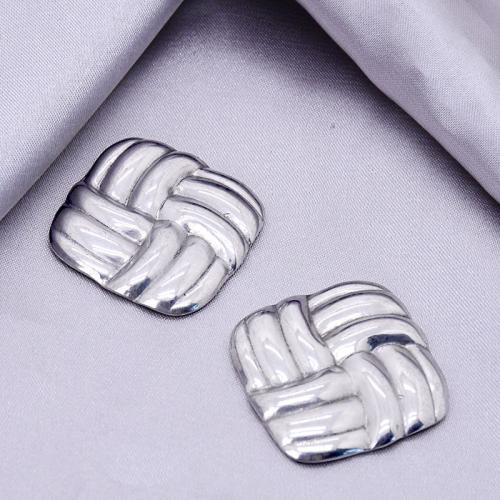 Stainless Steel Earring Stud Component 304 Stainless Steel silver color plated DIY silver color Sold By Bag