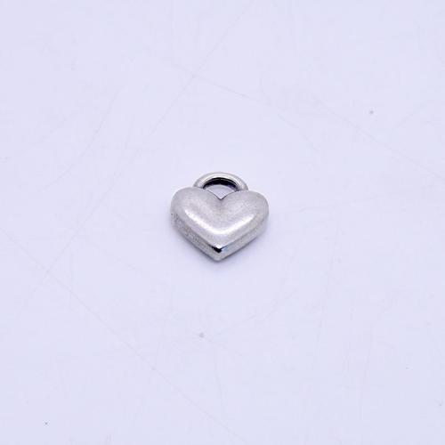 Stainless Steel Heart Pendants 304 Stainless Steel silver color plated DIY silver color Sold By Bag