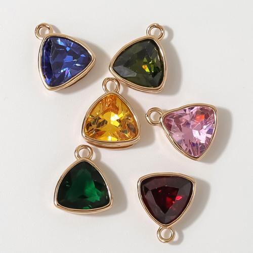 Crystal Pendants Brass with Crystal gold color plated DIY nickel lead & cadmium free Sold By Bag