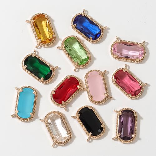 Zircon cubique Micro Pave laiton Connecteur, Placage de couleur d'or, DIY & pavé de micro zircon, plus de couleurs à choisir, protéger l'environnement, sans nickel, plomb et cadmium, 17x10mm, 50PC/sac, Vendu par sac