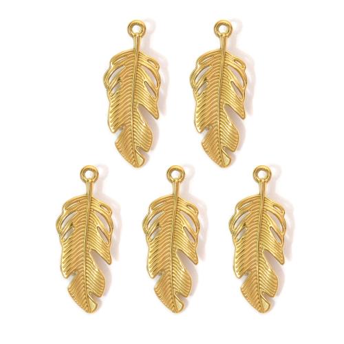 Stainless Steel Pendants 304 Stainless Steel Leaf plated DIY Sold By Bag