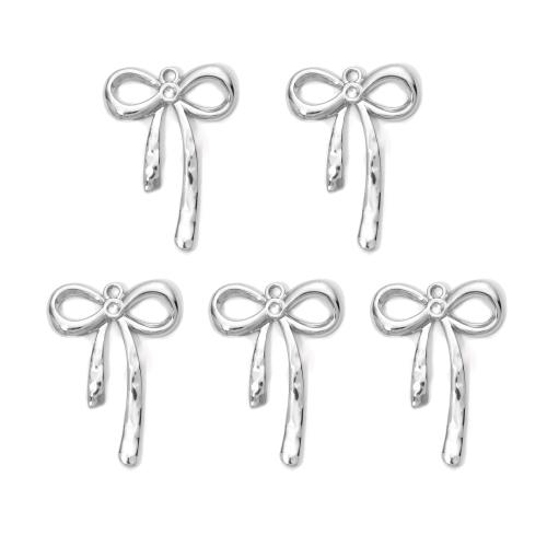 Stainless Steel Pendants 304 Stainless Steel Bowknot plated DIY Sold By Bag