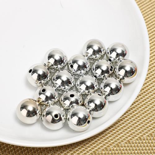 Plated Acrylic Beads Round DIY Sold By Bag