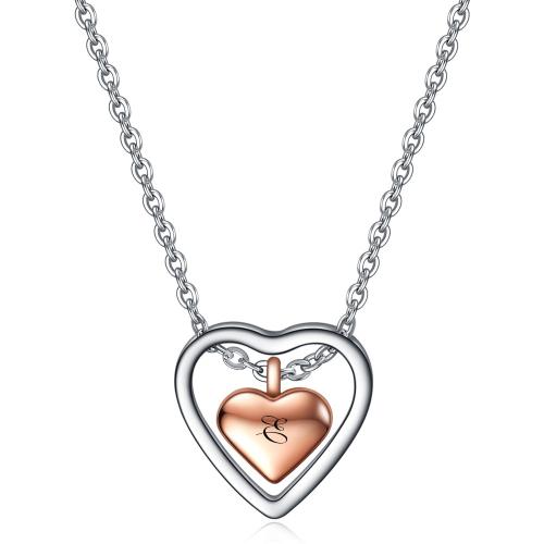 Titanium Steel Necklace with 2inch extender chain Heart plated Unisex & oval chain Length Approx 19.7 Inch Sold By PC