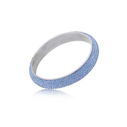 304 roestvrij staal Bangle, plated, voor vrouw & met strass, meer kleuren voor de keuze, Binnendiameter:Ca 65mm, Verkocht door PC