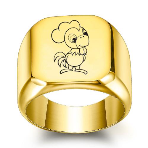 304 roestvrij staal Finger Ring, Chinese Zodiac, plated, uniseks & verschillende grootte voor keus & verschillende stijlen voor de keuze, Maat:4-15.5, Verkocht door PC