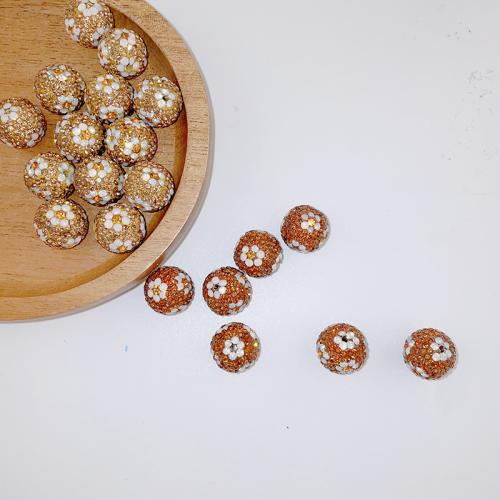 Rhinestone Clay Pave Beads Polymer Clay DIY & with rhinestone 16mm Sold By PC