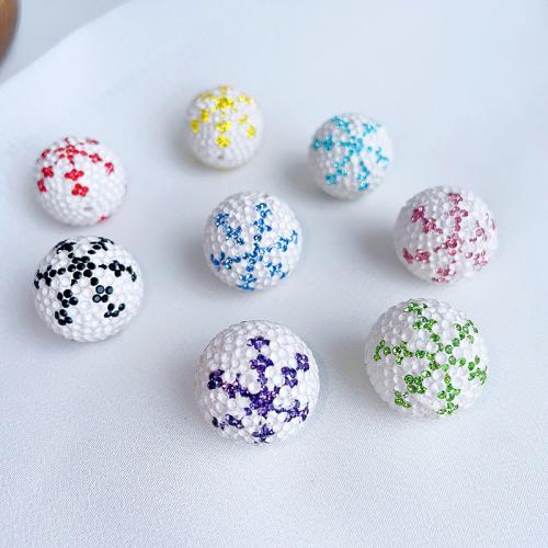 Rhinestone Clay Pave Beads Polymer Clay Round DIY & with rhinestone 18mm Sold By PC