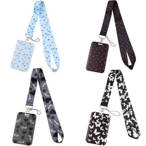 Lanyard card Holder Plastic with Polyester 2 pieces & DIY Sold By Set