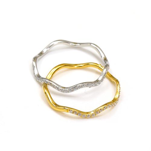 Rhinestone Stainless Steel Finger Ring 304 Stainless Steel Vacuum Ion Plating & for woman & with rhinestone Sold By PC