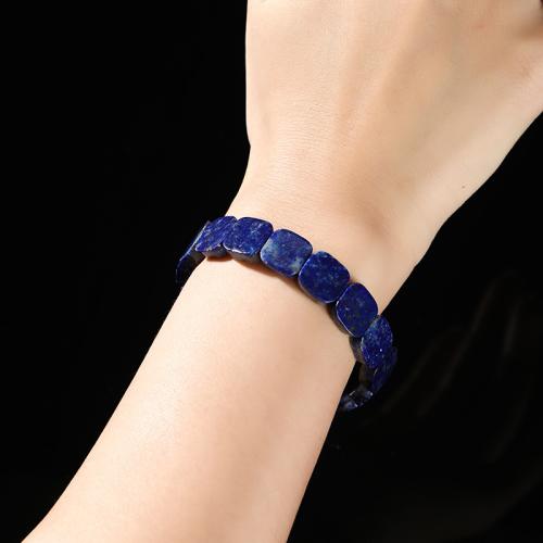 Lapis Lazuli Bracelet Square handmade natural & folk style & Unisex beads length 12mm Length Approx 6.5-7 Inch Sold By PC