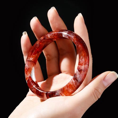 Red Marble Glue Stone Bangle handmade natural & for woman Sold By PC