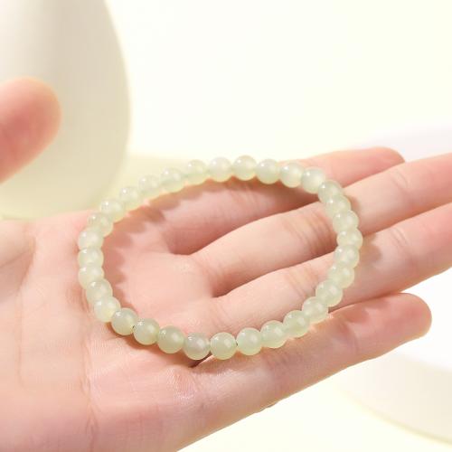 Hetian Jade Bransoletka, Koło, Ręcznie robione, naturalny & dla kobiety, beads length 6mm, długość około 6 cal, sprzedane przez PC