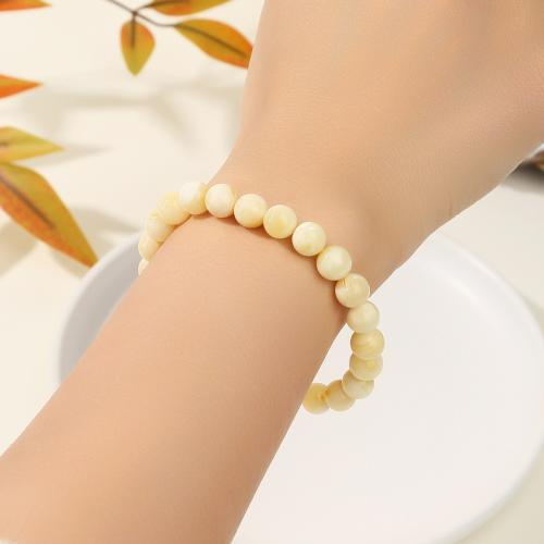 شمع العسل سوار, جولة, صناعة يدوية, الطبيعية & للمرأة, أبيض, beads length 6-7mm, طول تقريبا 6 بوصة, تباع بواسطة PC