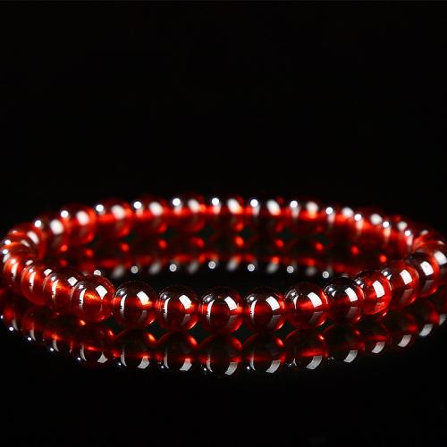 Garnet Bracelet Round handmade natural & for woman Length Approx 6-6.5 Inch Sold By PC