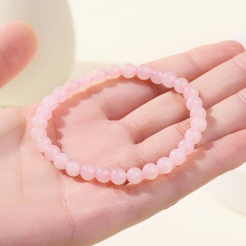 Hetian Jade pulseira, Roda, feito à mão, natural & para mulher, rosa, beads length 6mm, comprimento Aprox 6 inchaltura, vendido por PC