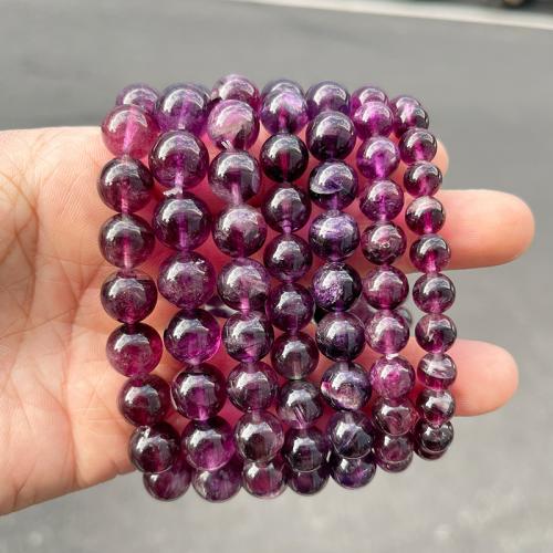 Purple Fluorite Bracelet Round handmade natural & Unisex Length Approx 6-7 Inch Sold By PC