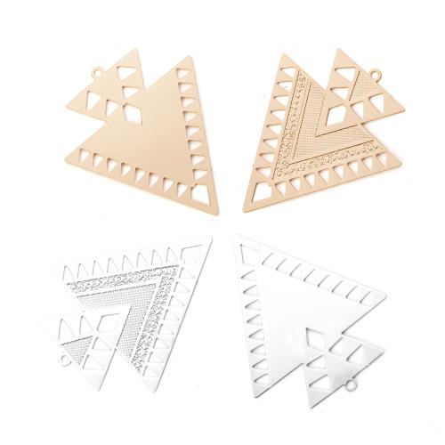 Ihåliga Brass Hängen, Mässing, Triangle, plated, DIY, fler färger för val, nickel, bly och kadmium gratis, 39x46mm, Hål:Ca 1.5mm, Ca 100PC/Bag, Säljs av Bag