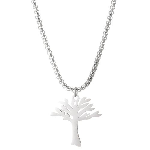 Stainless Steel Jewelry Necklace 304 Stainless Steel Tree fashion jewelry & for woman original color Length Approx 62 cm Sold By PC