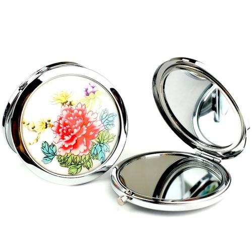 Iron Cosmetic Mirror with Glass epoxy gel Mini & for woman & double-sided nickel lead & cadmium free Sold By PC